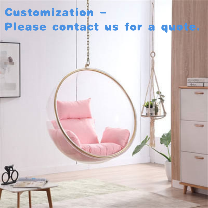 Outdoor Furniture Rocking Chair - เก้าอี้แขวนอะคริลิคทรงกลมสีทองแบบขายดี พร้อมโซ่แขวน สำหรับใช้กลางแจ้งในสวนหรือบ้าน
