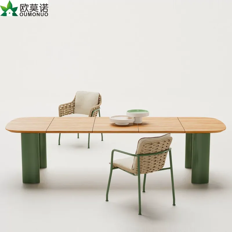 Outdoor Furniture Cafe - ชุดโต๊ะและเก้าอี้รับประทานอาหารกลางแจ้งสไตล์นอร์ดิก ทำจากหวาย เหมาะสำหรับโฮมสเตย์ วิลล่า โรงแรม คาเฟ่