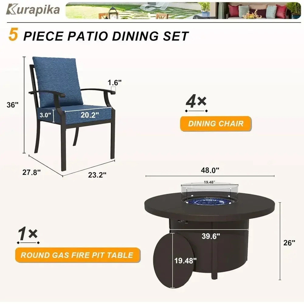 ชุดเฟอร์นิเจอร์กลางแจ้ง 5 ชิ้น - Outdoor Furniture With Fire Pit Table บทวิจารณ์และราคา