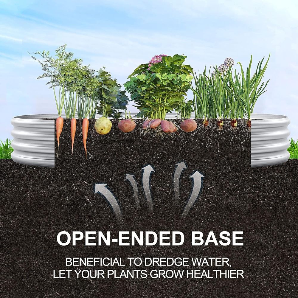 กระถางปลูกผักทรงรีชุบสังกะสี 2 - Planter Raised Metal บทวิจารณ์และราคา