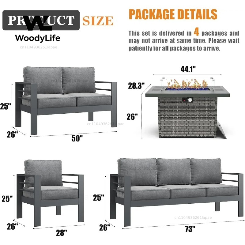 ชุดเฟอร์นิเจอร์ลานบ้านอลูมิเนี - Outdoor Furniture With Fire Pit Table บทวิจารณ์และราคา