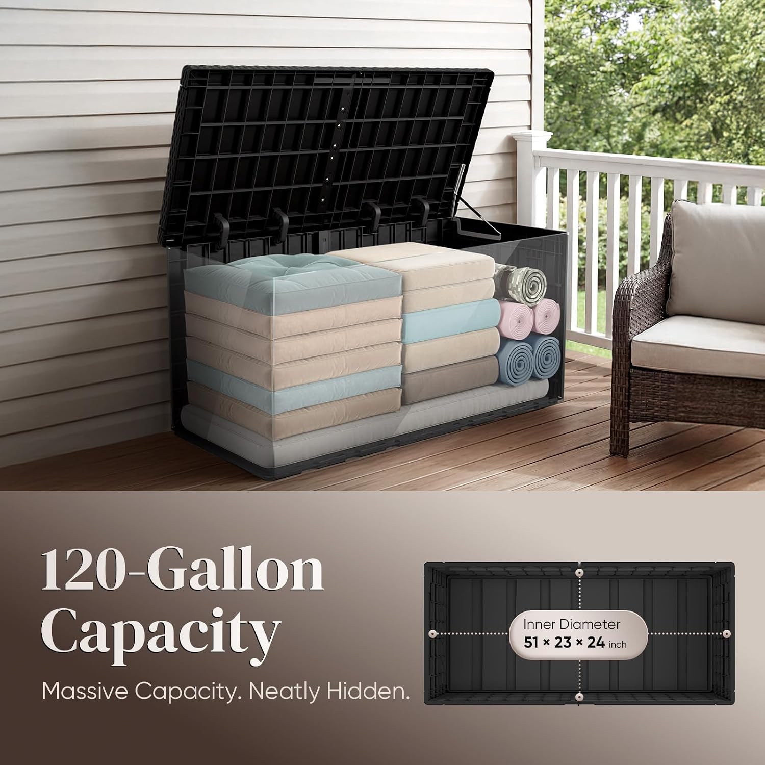 กล่องเก็บของกลางแจ้งขนาดใหญ่ 1 - Outdoor Furniture With Storage บทวิจารณ์และราคา