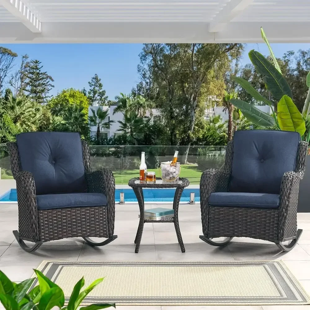 ชุดเก้าอี้โยกกลางแจ้งวัสดุหวาย - Outdoor Furniture Rocking Chair บทวิจารณ์และราคา