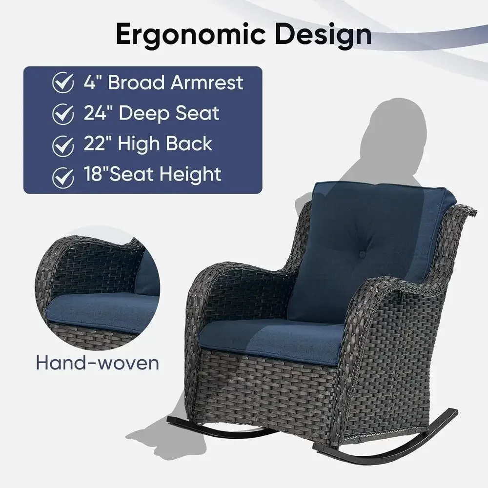 ชุดเก้าอี้โยกกลางแจ้งวัสดุหวาย - Outdoor Furniture Rocking Chair บทวิจารณ์และราคา