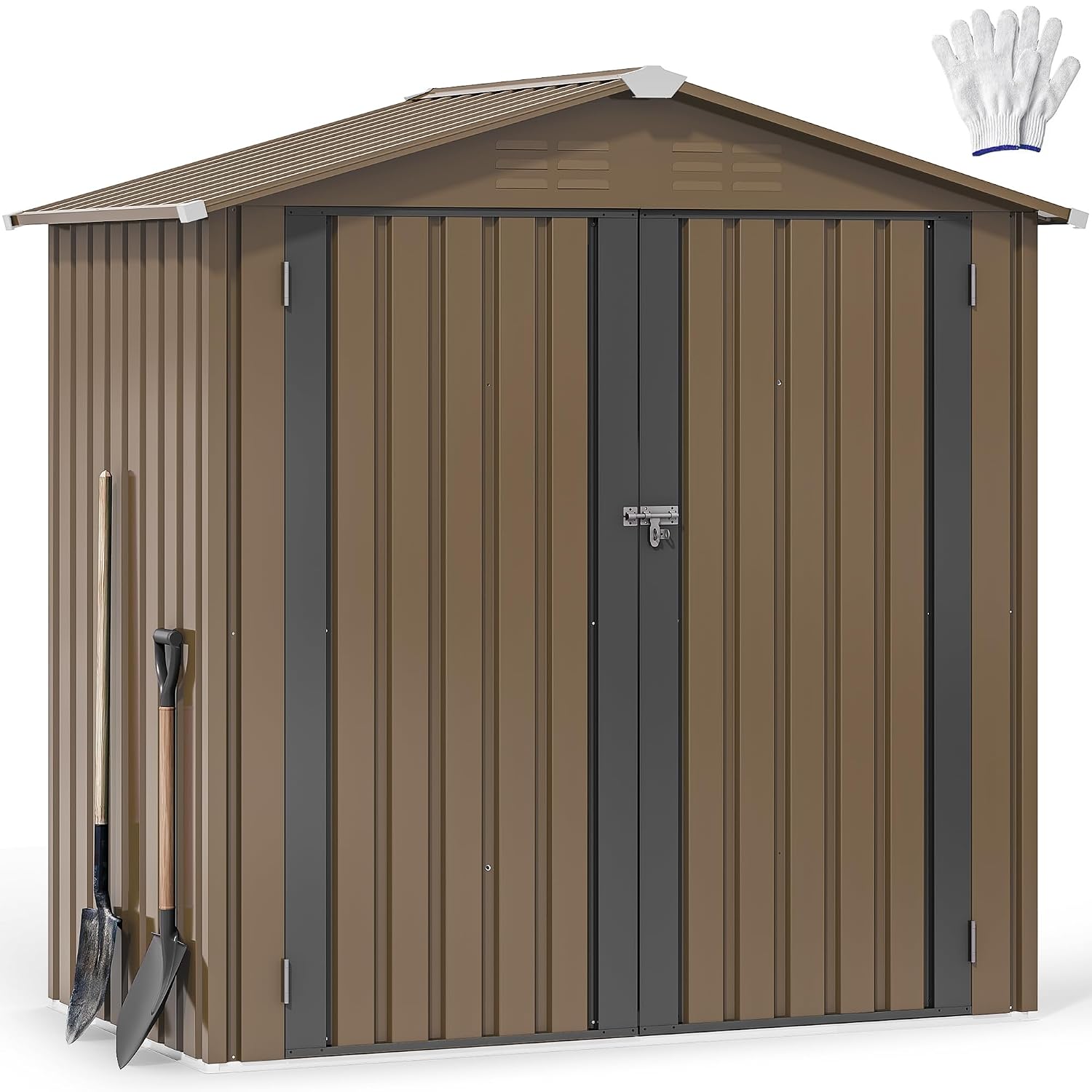 โรงเก็บของกลางแจ้งโลหะขนาด 6x4 - Outdoor Furniture With Storage บทวิจารณ์และราคา
