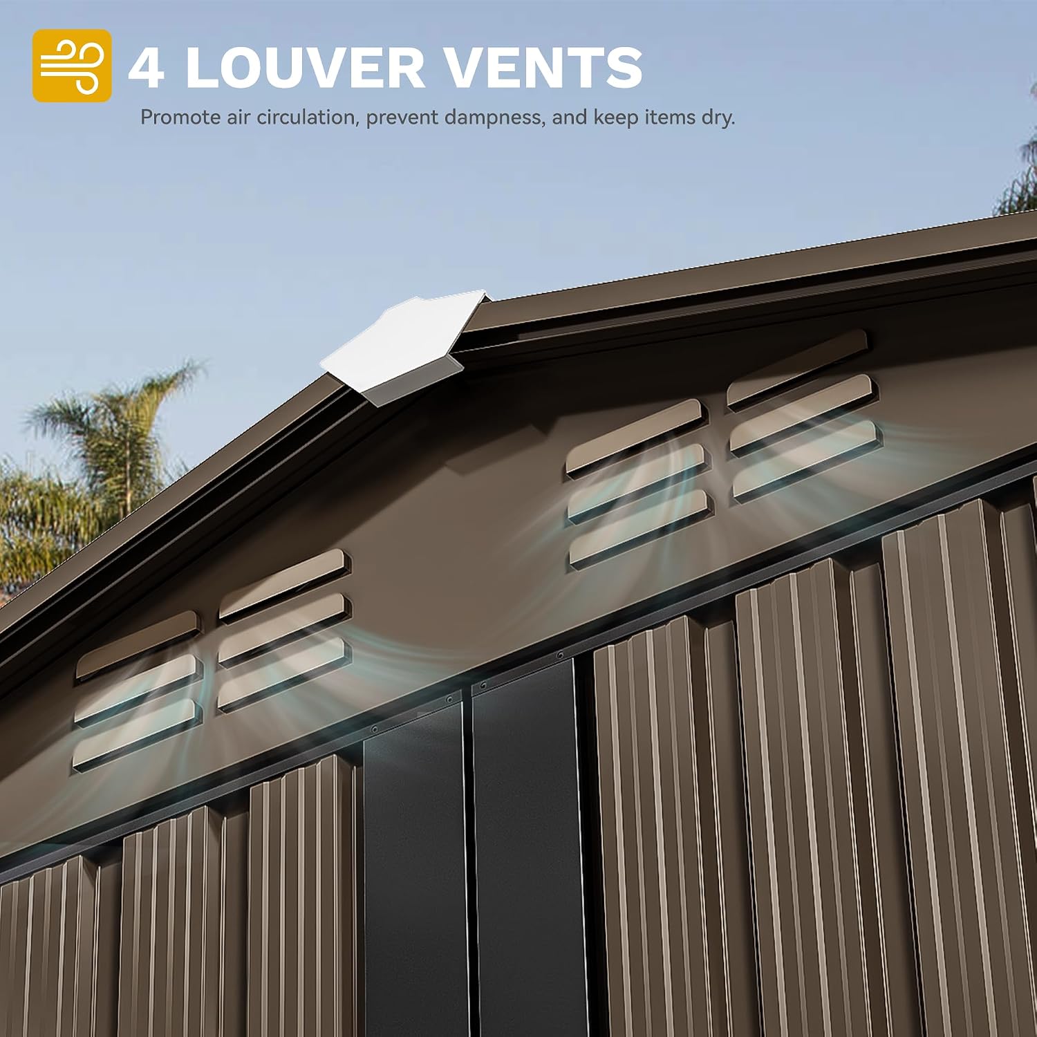 โรงเก็บของกลางแจ้งโลหะขนาด 6x4 - Outdoor Furniture With Storage บทวิจารณ์และราคา