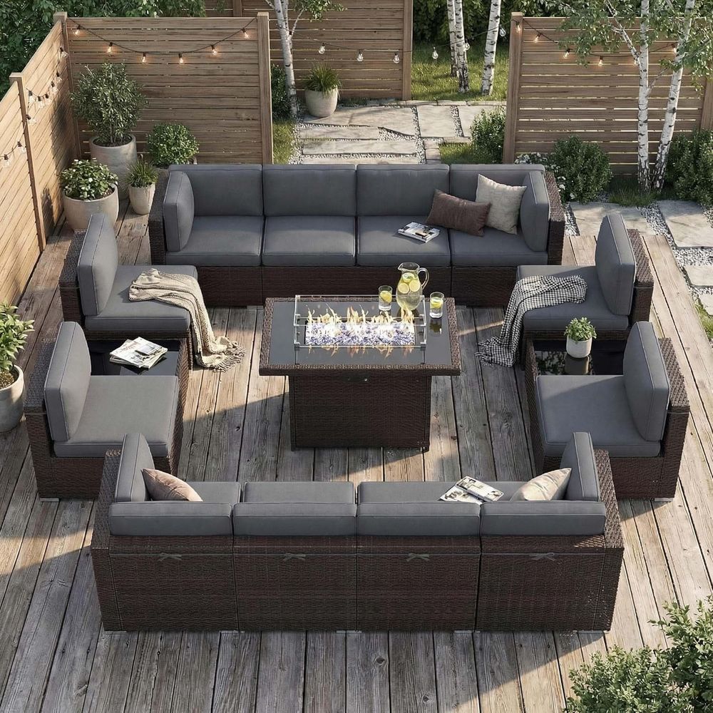 ชุดเฟอร์นิเจอร์ลานกลางแจ้ง 15  - Outdoor Furniture With Fire Pit Table บทวิจารณ์และราคา