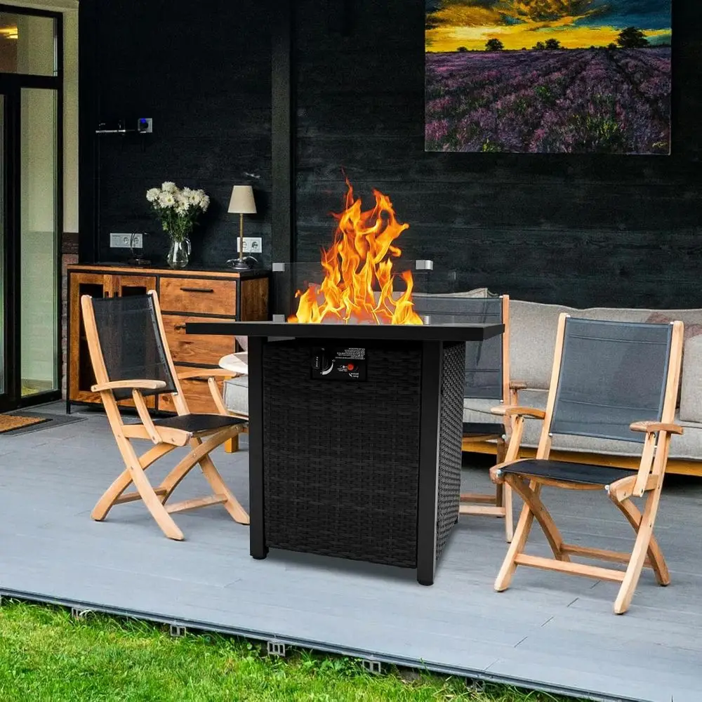 ชุดเฟอร์นิเจอร์หวายสำหรับลานกล - Outdoor Furniture With Fire Pit Table บทวิจารณ์และราคา