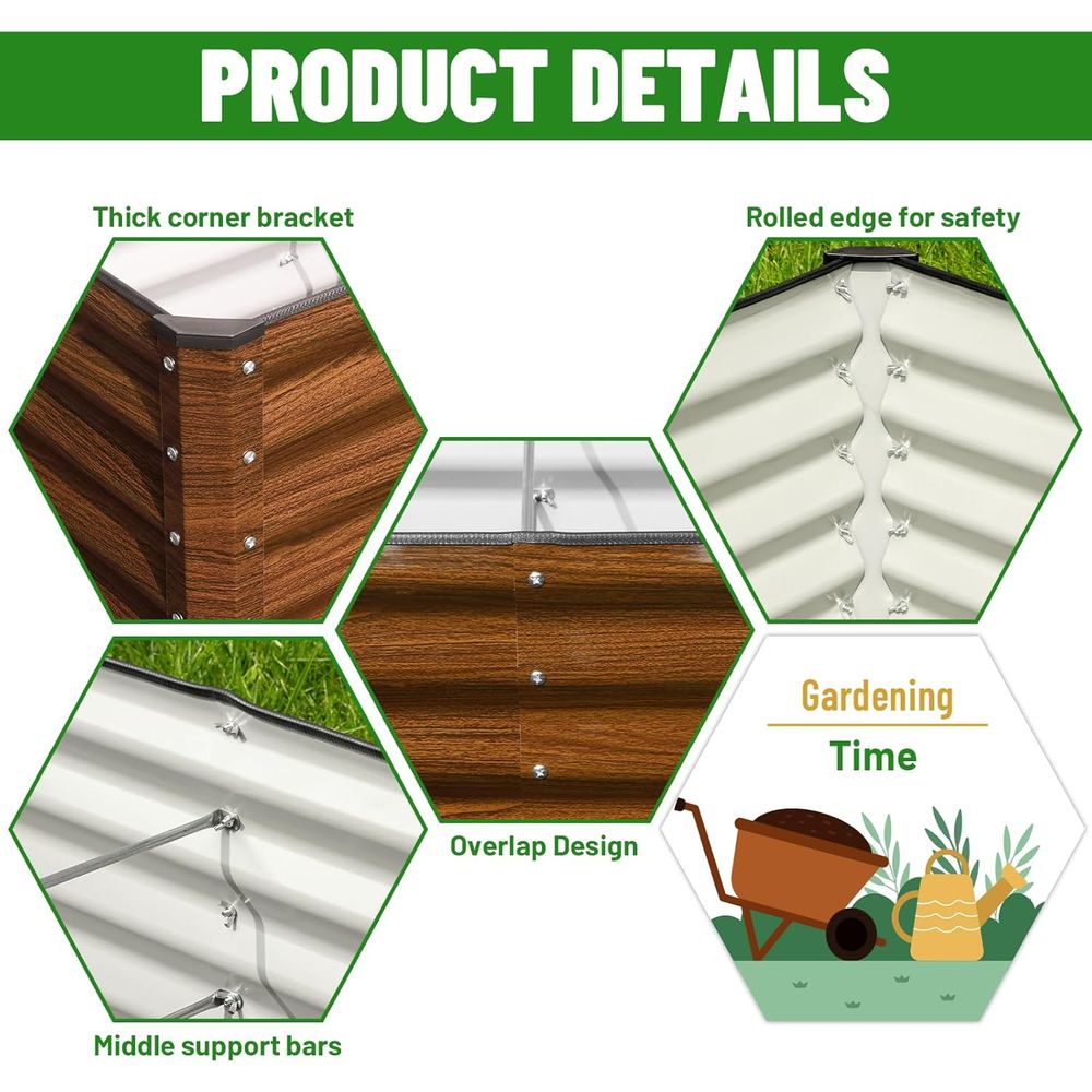 ชุดแปลงแปลงปลูกผักยกพื้นแบบชุบ - Planter Raised Metal บทวิจารณ์และราคา