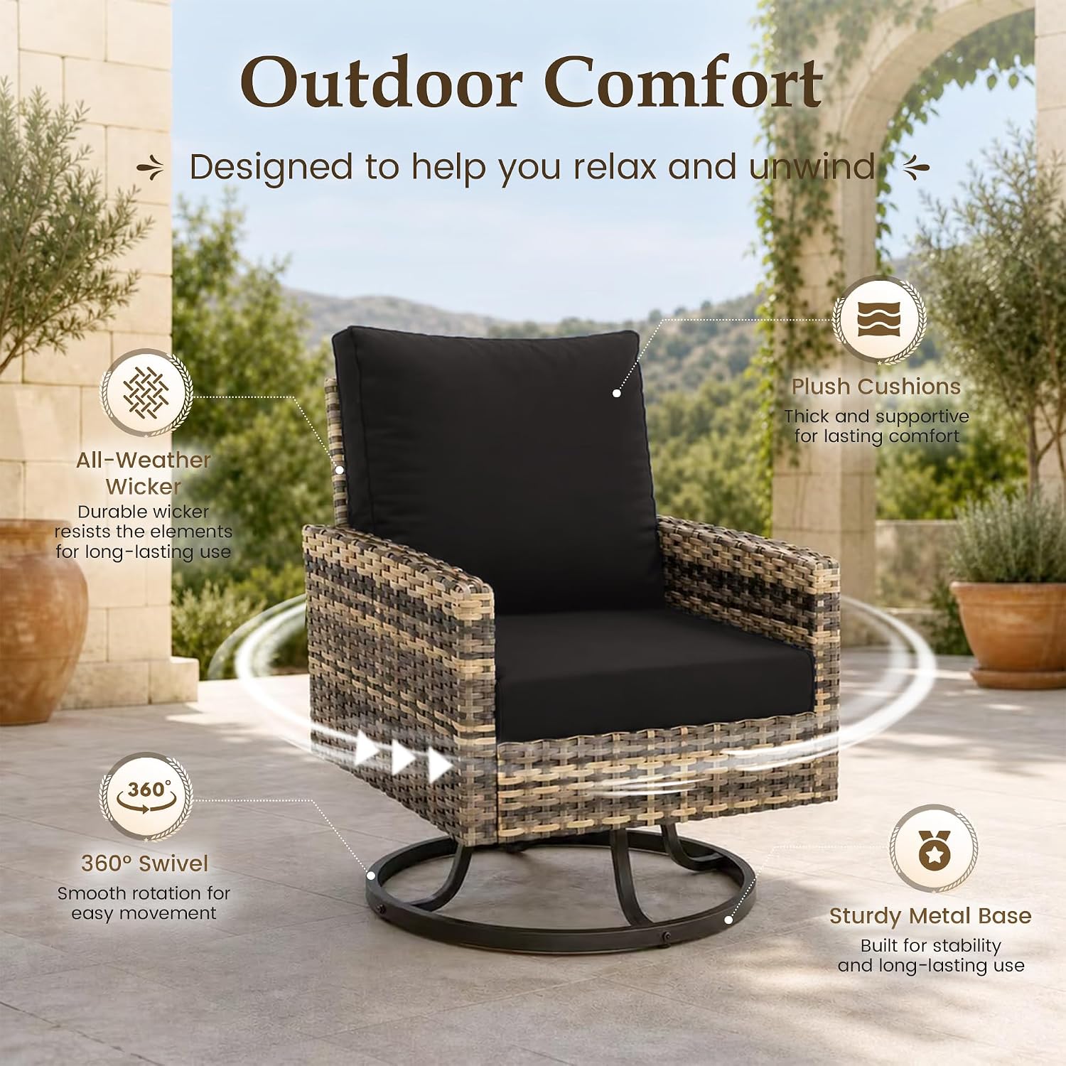 ชุดเฟอร์นิเจอร์ลานบ้าน 7 ชิ้น  - Outdoor Furniture With Fire Pit Table บทวิจารณ์และราคา