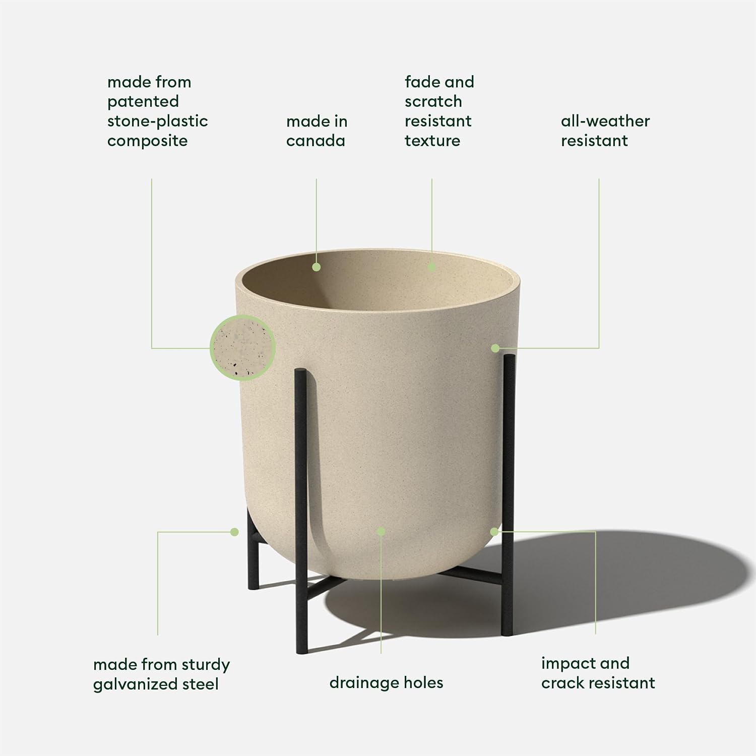กระถางต้นไม้ทรงกลมพร้อมขาตั้ง  - Planter Raised Metal บทวิจารณ์และราคา