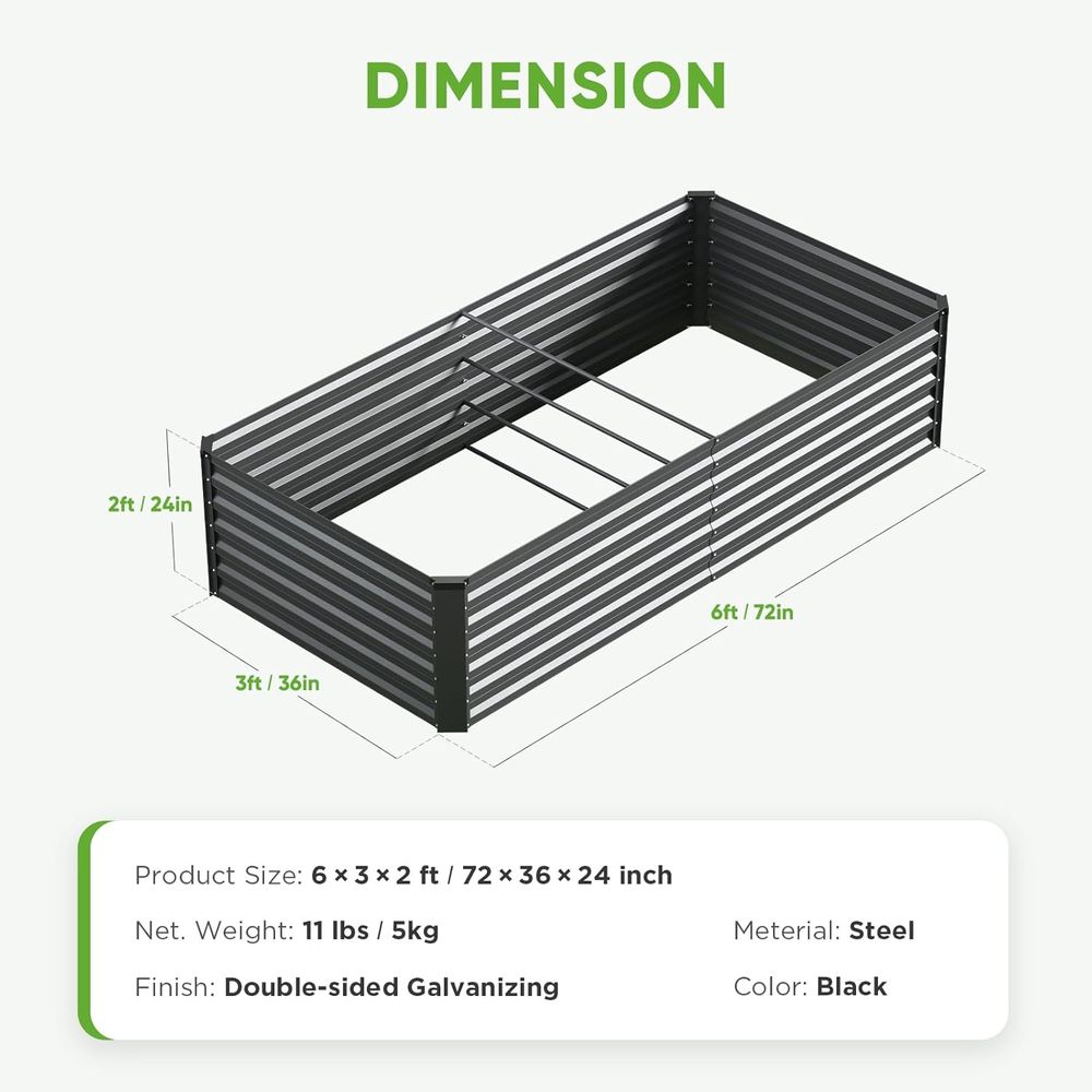 แปลงปลูกผักยกพื้นกลางแจ้งขนาดใ - Planter Raised Metal บทวิจารณ์และราคา