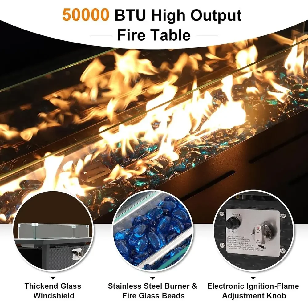 ชุดเฟอร์นิเจอร์ลานบ้าน 8 ชิ้น  - Outdoor Furniture With Fire Pit Table บทวิจารณ์และราคา