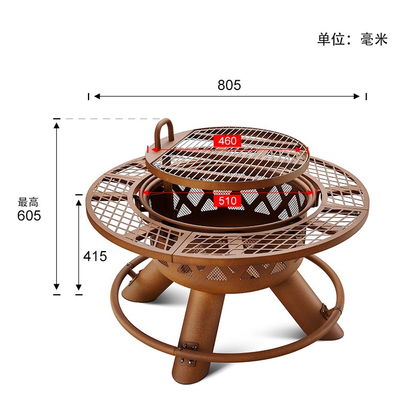 ชุดเตาบาร์บีคิวและเตาไฟอเนกประ - Outdoor Furniture With Fire Pit Table บทวิจารณ์และราคา
