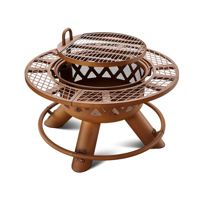 ชุดเตาบาร์บีคิวและเตาไฟอเนกประ - Outdoor Furniture With Fire Pit Table บทวิจารณ์และราคา