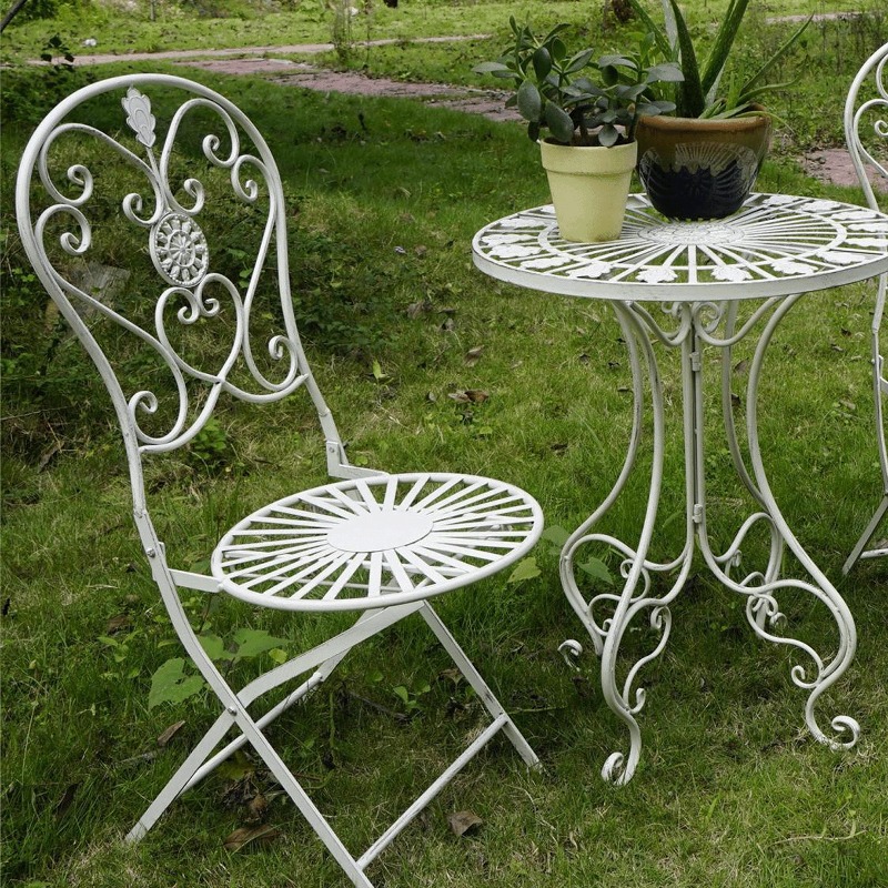 โต๊ะเหล็กและเก้าอี้สไตล์วินเทจ - Outdoor Furniture Cafe บทวิจารณ์และราคา