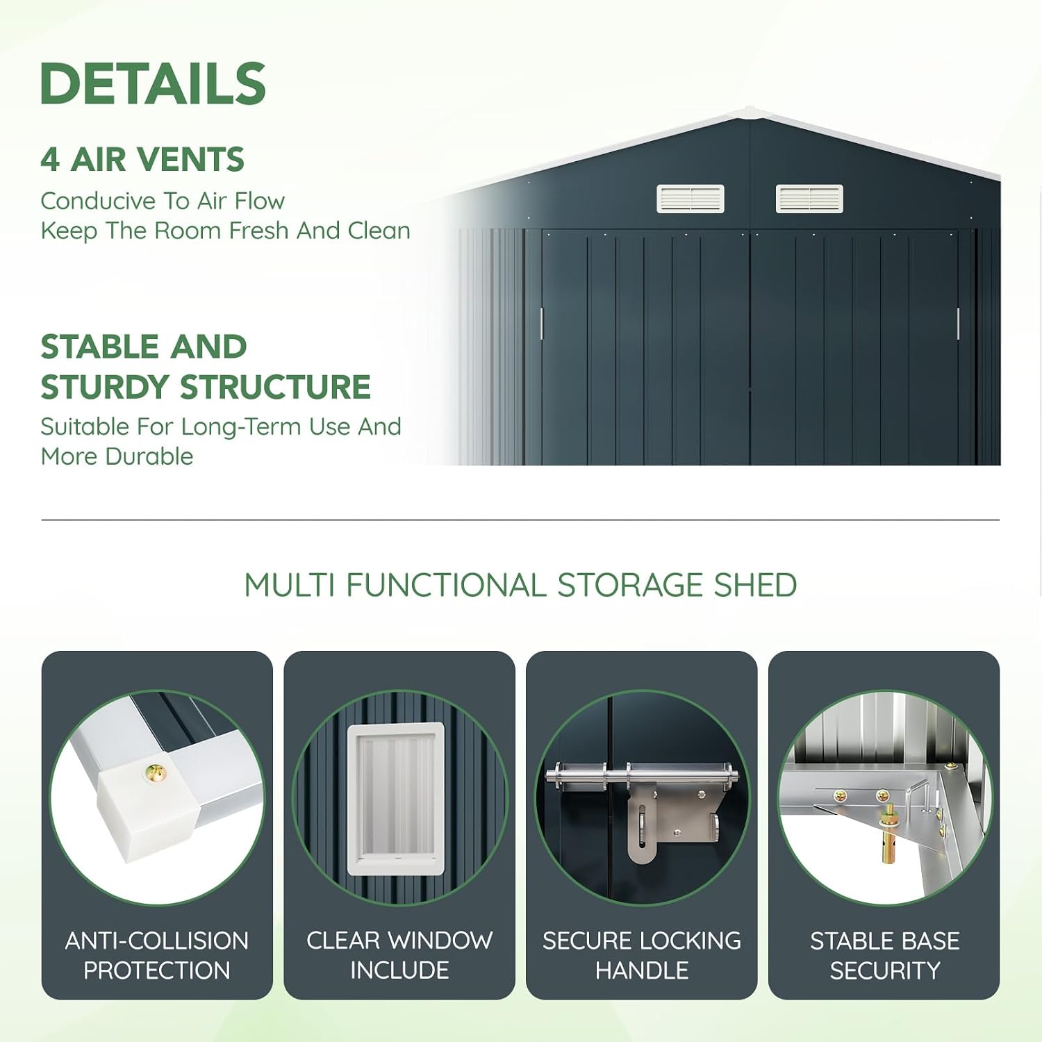 โรงเก็บของกลางแจ้งขนาด 10x12x7 - Outdoor Furniture With Storage บทวิจารณ์และราคา
