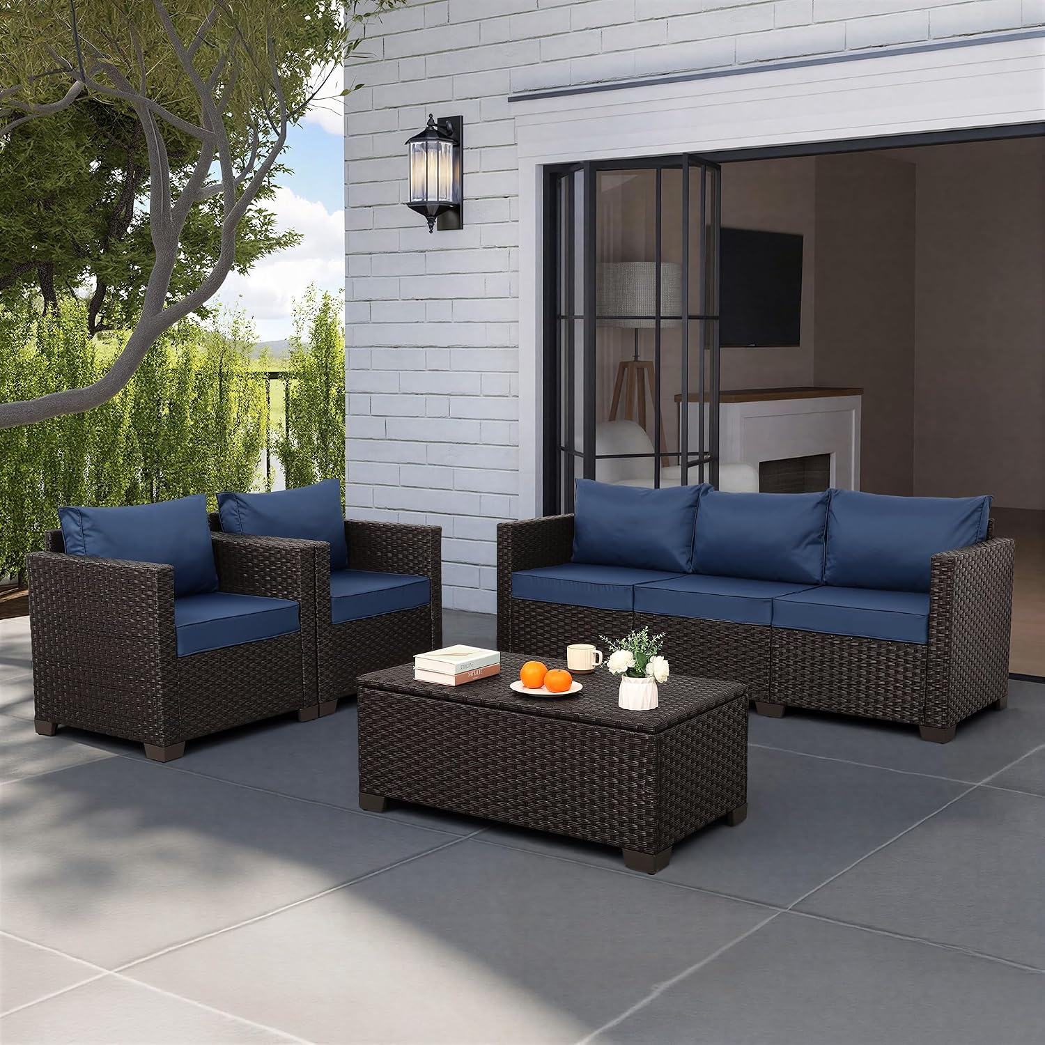 ชุดเฟอร์นิเจอร์ลานบ้าน 4 ชิ้น  - Outdoor Furniture With Fire Pit Table บทวิจารณ์และราคา