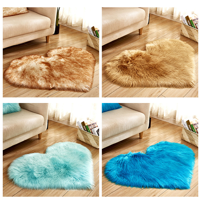 Furry สีทึบหัวใจพรมห้องนอนเบาะ - Outdoor Furniture Cafe บทวิจารณ์และราคา