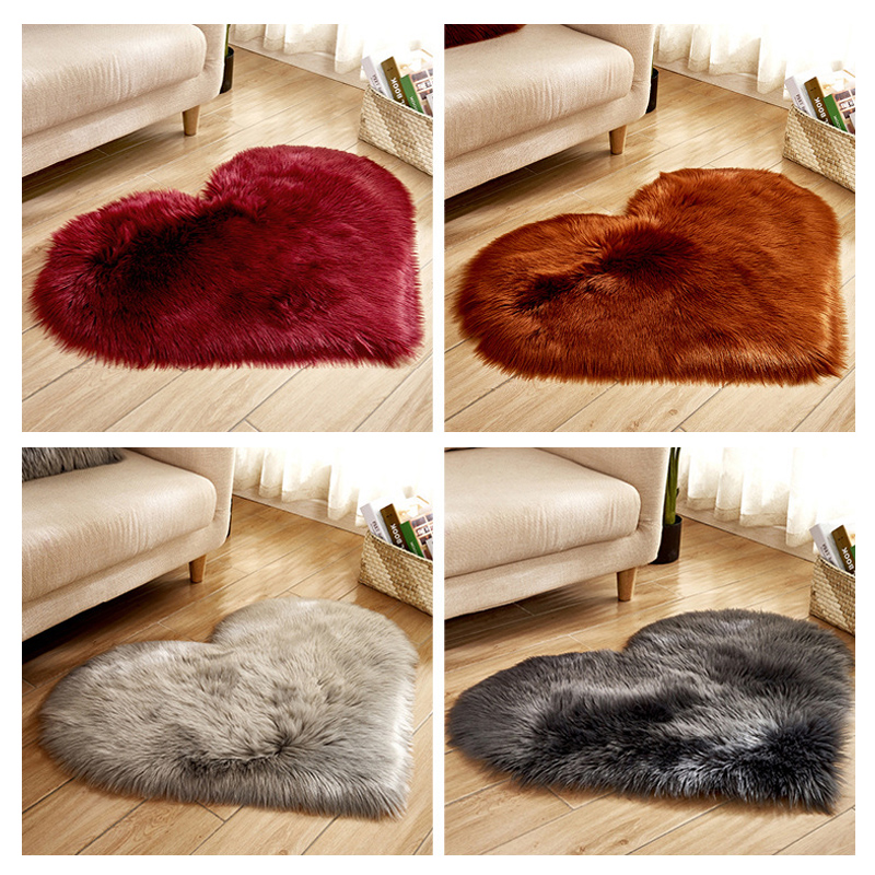 Furry สีทึบหัวใจพรมห้องนอนเบาะ - Outdoor Furniture Cafe บทวิจารณ์และราคา