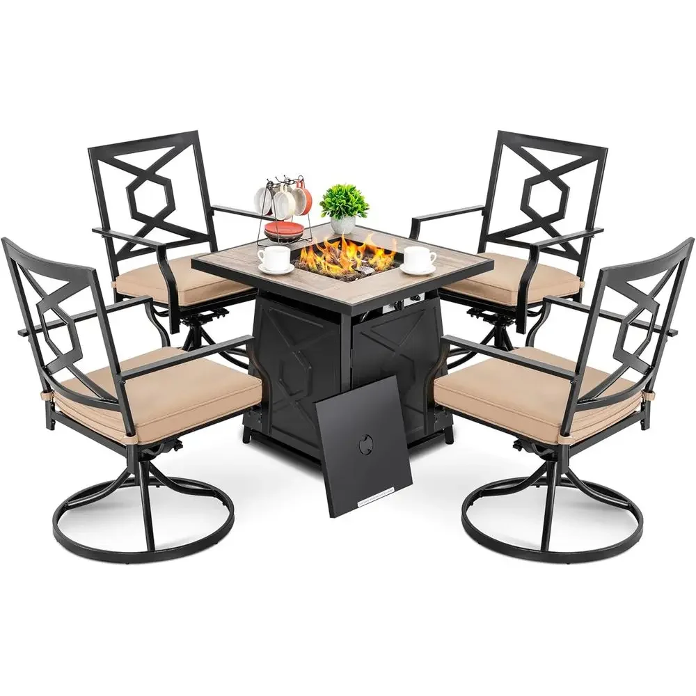 ชุดเฟอร์นิเจอร์ลานกลางแจ้ง 5 ช - Outdoor Furniture With Fire Pit Table บทวิจารณ์และราคา