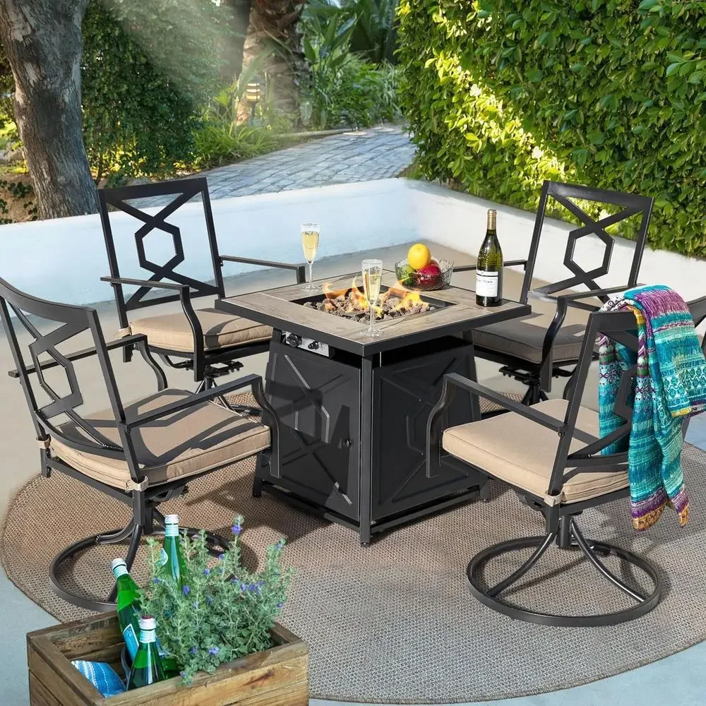 ชุดเฟอร์นิเจอร์ลานกลางแจ้ง 5 ช - Outdoor Furniture With Fire Pit Table บทวิจารณ์และราคา
